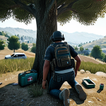 Home 11 배틀그라운드 응급처치 키트 사용법 - **
A PUBG Mobile player in modest gaming attire, using a First Aid Kit behind a tree for cover, ful...