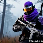 배틀그라운드 스킨 트렌드 - A detailed, high-quality digital illustration of a PUBG character wearing a limited edition Hallowee...