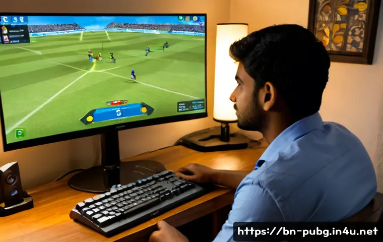 배틀그라운드 신고 시스템 활용 - Photorealistic South Asian young adult gamer in a modest home gaming setup, calmly reviewing a gener...